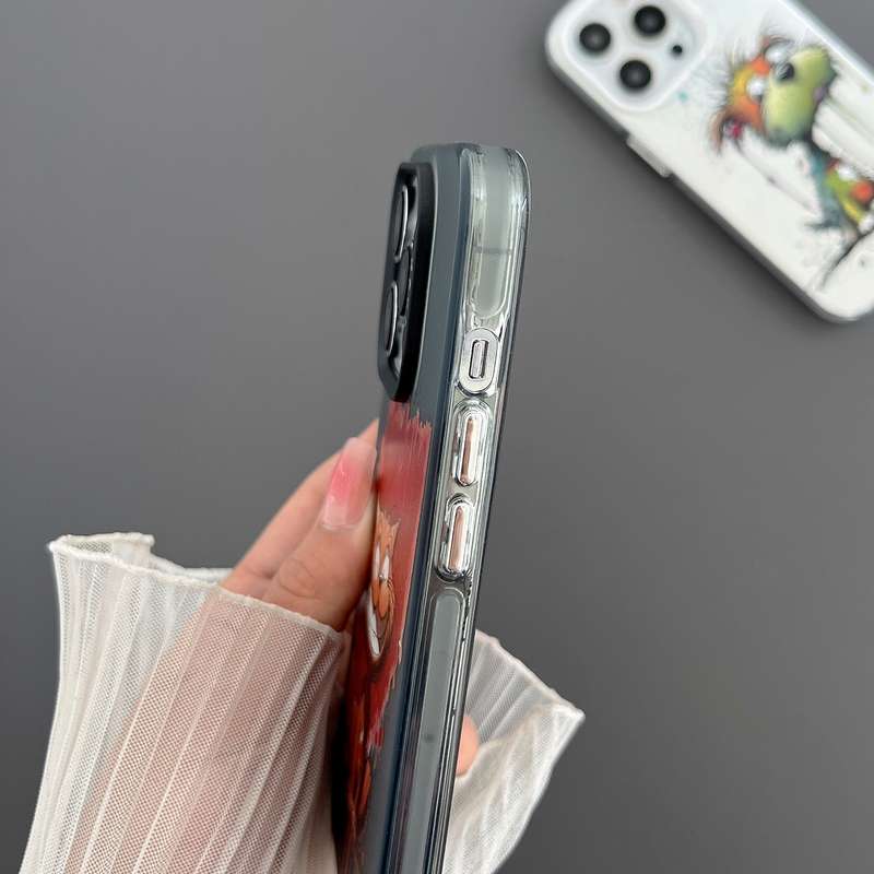 For iPhone 14 Pro Dual-sided IMD Animal Graffiti TPU + PC Phone Case(Running Dog)