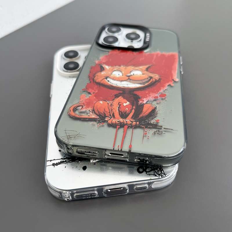 For iPhone 14 Pro Dual-sided IMD Animal Graffiti TPU + PC Phone Case(Running Dog)