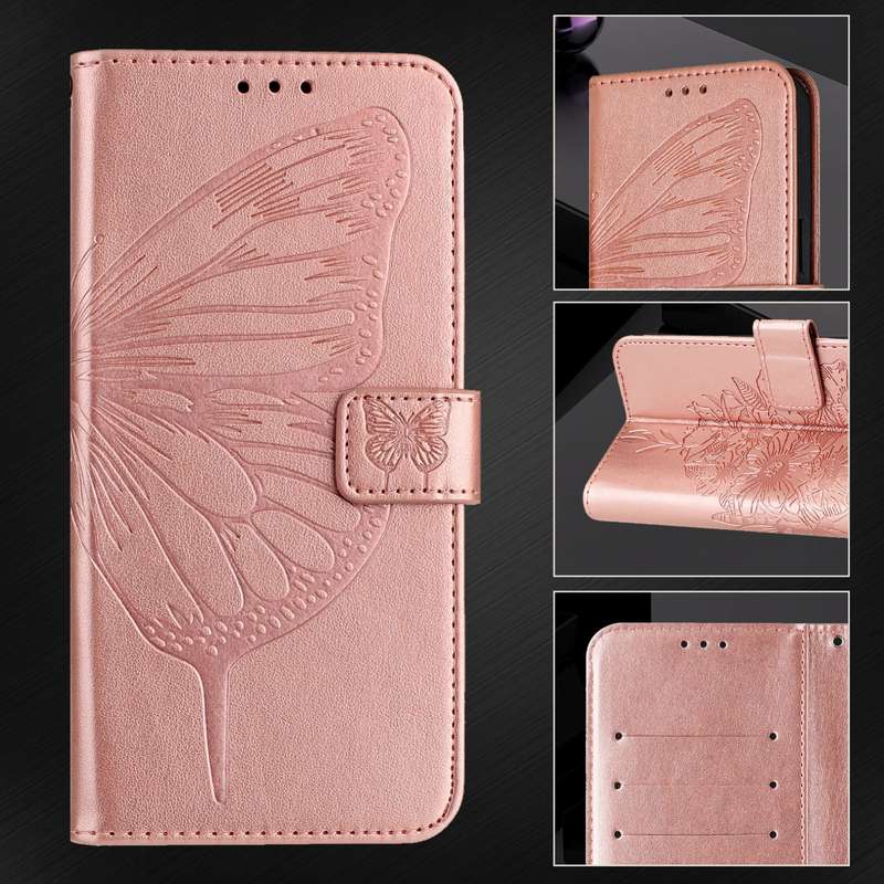 For OPPO A2 Pro 5G / A3 Pro 5G Embossed Butterfly Leather Phone Case(Rose Gold)