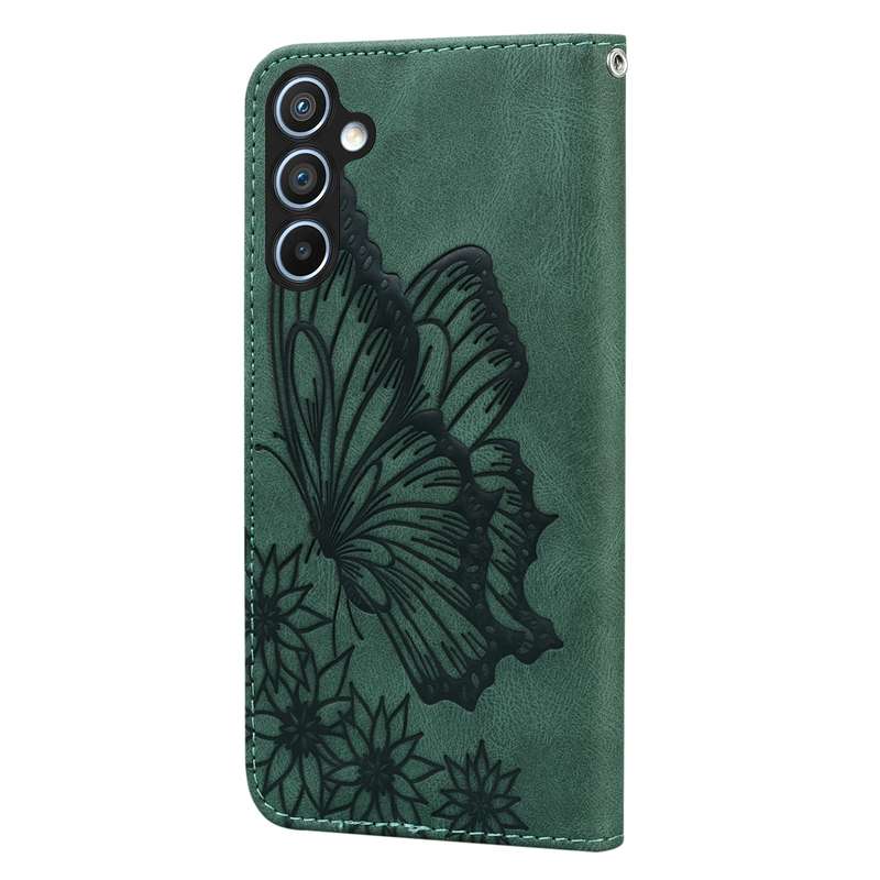 For Samsung Galaxy A55 5G Retro Skin Feel Butterflies Embossing Horizontal Flip Leather Phone C