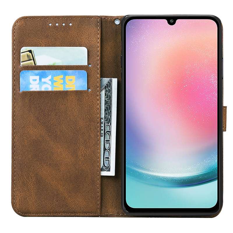 For Samsung Galaxy A55 5G Retro Skin Feel Butterflies Embossing Horizontal Flip Leather Phone C