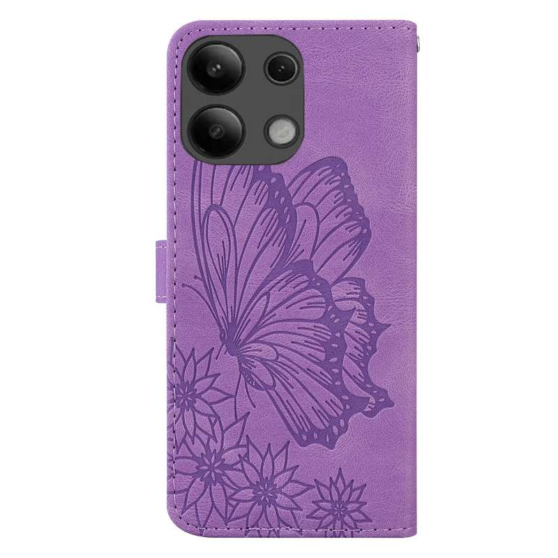 For Xiaomi Redmi Note 13 4G Retro Skin Feel Butterflies Embossing Horizontal Flip Leather Phone