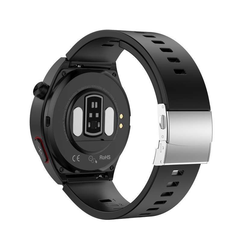 S22 Air Pump Blood Pressure Testing ECG Health Smart Watch, 1.39 inch Round Screen(Black)