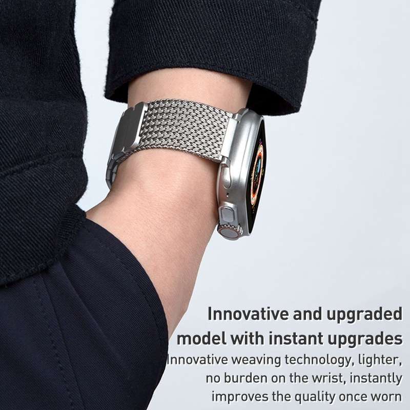 For Apple Watch Series 6 40mm Magnetic Clasp Braided Chain Stainless Steel Watch Band(Gold)