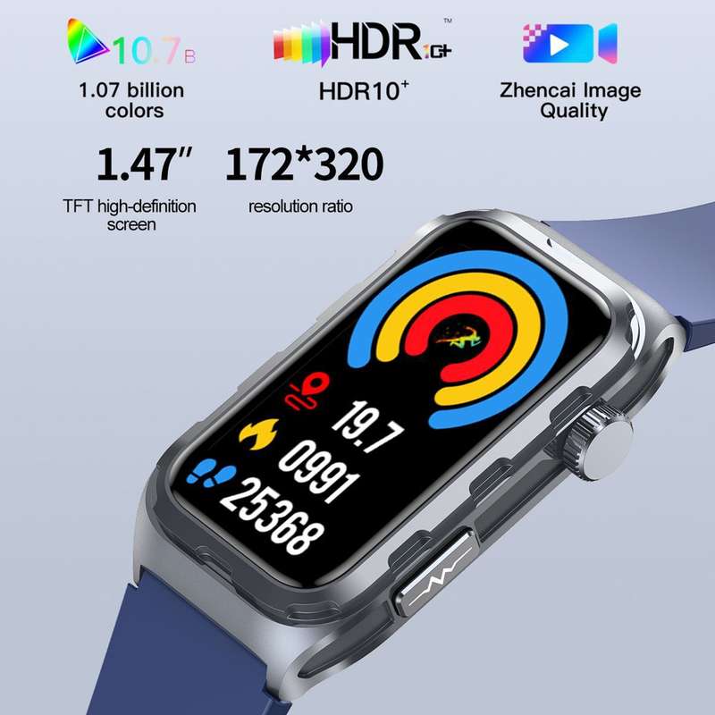 TK79 1.47 inch IP68 Waterproof Smart Watch, Support ECG / Blood Glucose / Blood Oxygen Monitoring /