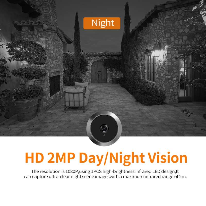 ESCAM C23 3.97 inch 1080p Smart Digital Door Concealed Viewer Wide Angle With Night Vision(Black)