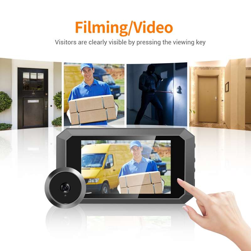 ESCAM C23 3.97 inch 1080p Smart Digital Door Concealed Viewer Wide Angle With Night Vision(Black)