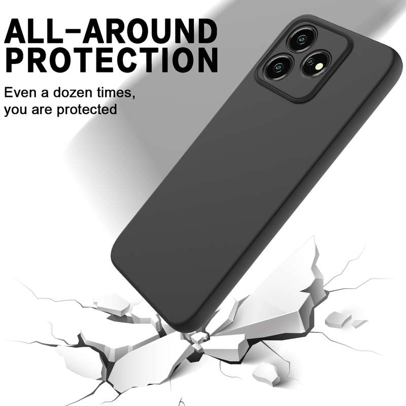 For ZTE Blade V50 Design 4G Pure Color Liquid Silicone Shockproof Phone Case(Black)