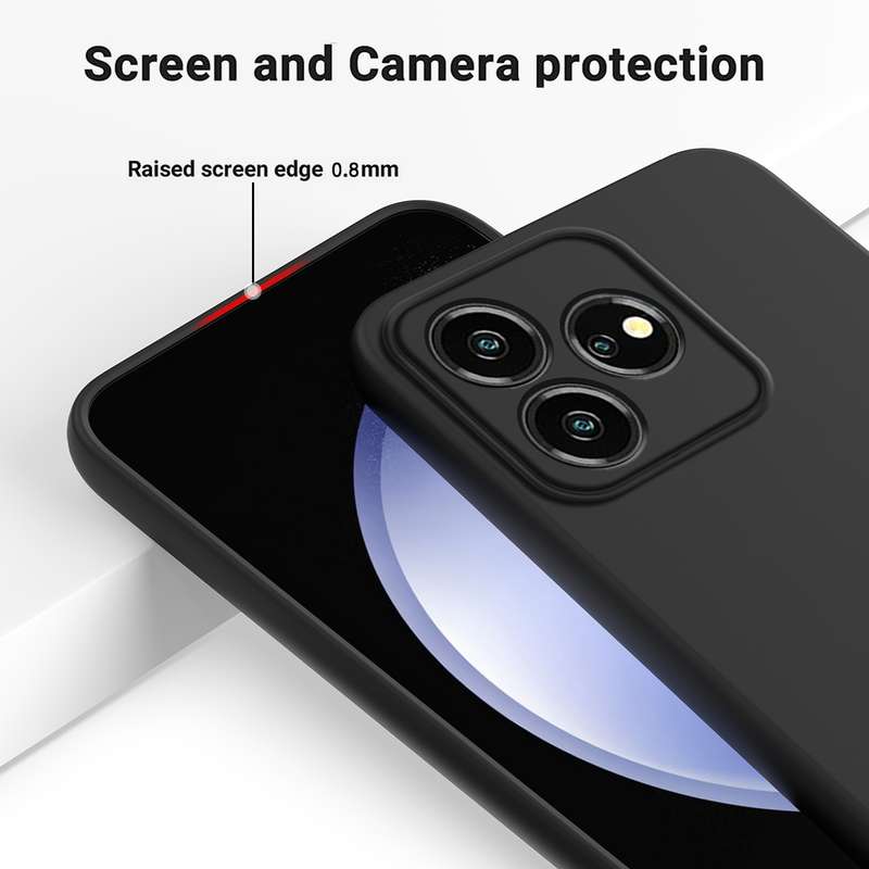 For ZTE Blade V50 Design 4G Pure Color Liquid Silicone Shockproof Phone Case(Black)