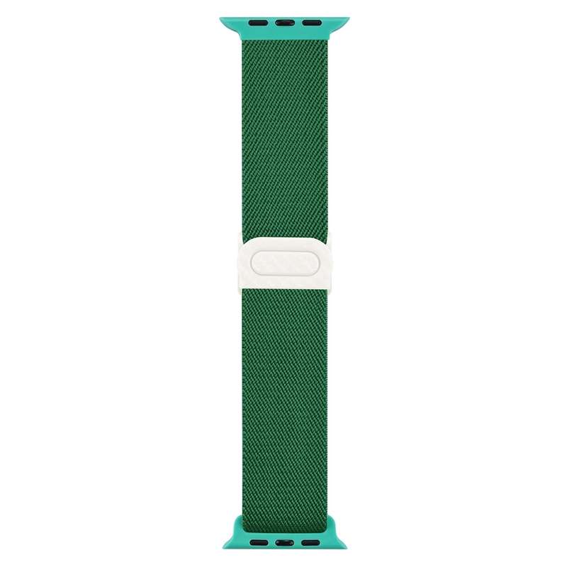 For Apple Watch Series 3 38mm Carbon Fiber Texture Snap Buckle Nylon Watch Band(Green)
