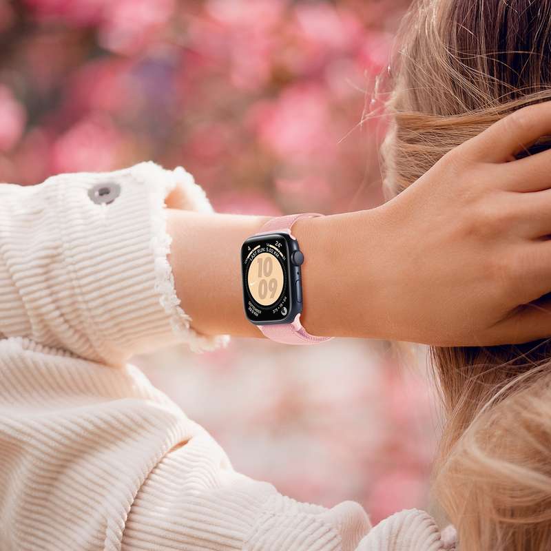 For Apple Watch Series 2 38mm Carbon Fiber Texture Snap Buckle Nylon Watch Band(Gradient Blue)