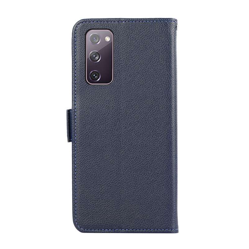 For Samsung Galaxy S20 FE ABEEL Side-Magnetic Litchi Pattern Leather RFID Phone Case(Blue)