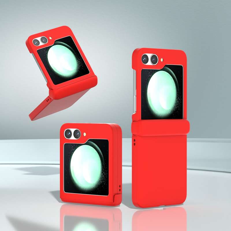 For Samsung Galaxy Z Flip6 5G 3 in 1 PC Frosted Full Coverage Phone Case with Hinge(Red)