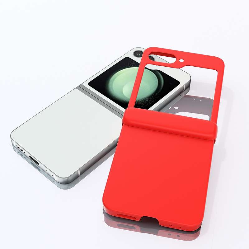 For Samsung Galaxy Z Flip6 5G 3 in 1 PC Frosted Full Coverage Phone Case with Hinge(Red)