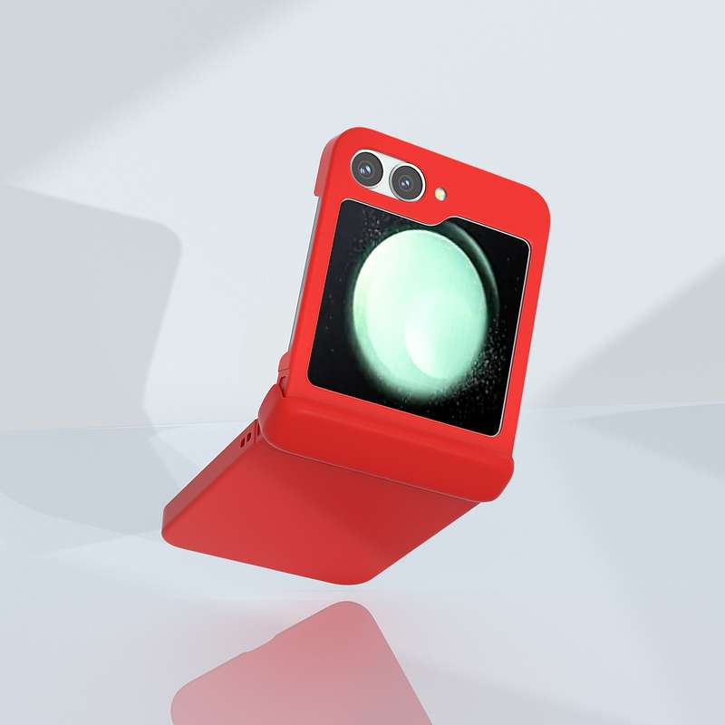 For Samsung Galaxy Z Flip6 5G 3 in 1 PC Frosted Full Coverage Phone Case with Hinge(Red)