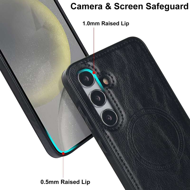 For Samsung Galaxy S24+ 5G Retro Leather Invisible Stand MagSafe Phone Case(Black)