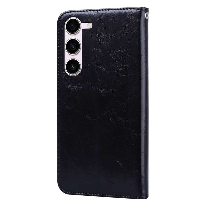 For Samsung Galaxy S24+ Oil Wax Texture Shockproof Flip Leather Phone Case(Black)