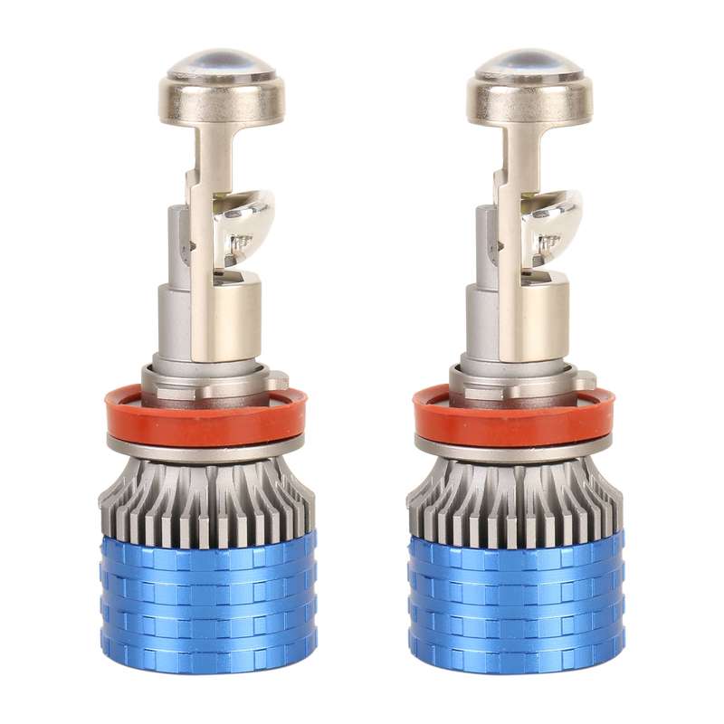 H11 Pair 55W 6000lm 6000K Car LED Mini Lens Headlight Bulb