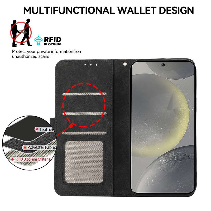 For Samsung Galaxy Xcover 7 ABEEL Color Block Magnetic RFID Leather Phone Case(Black-Green)