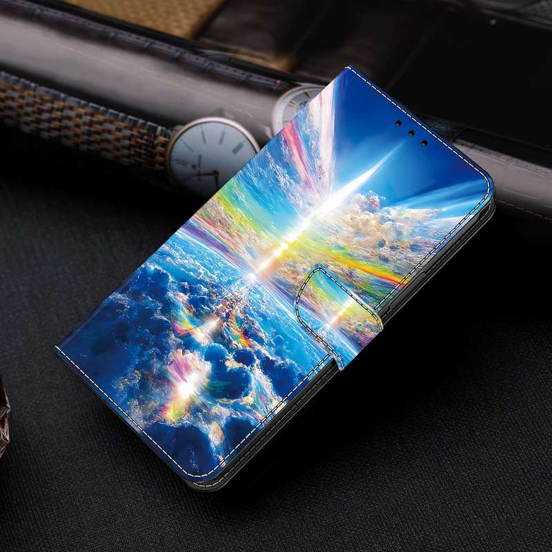 For Samsung Galaxy A50/A50s/A30s Crystal Painted Leather Phone case(Colorful Sky)