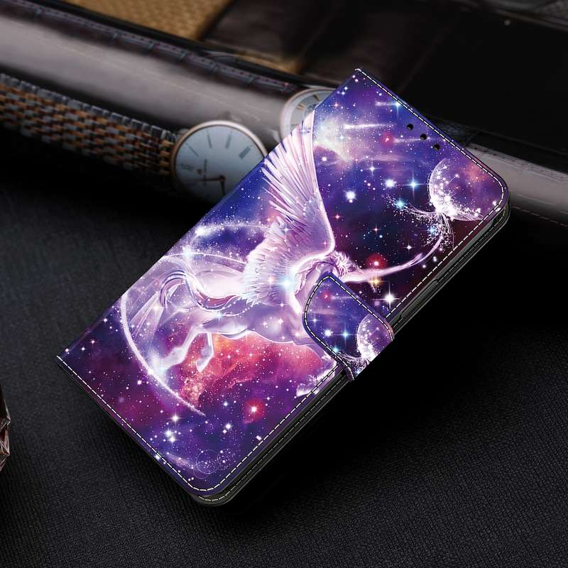 For Samsung Galaxy A55 5G Crystal Painted Leather Phone case(Unicorn)