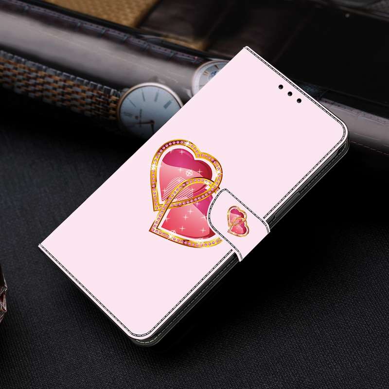 For Samsung Galaxy S23 Ultra 5G Crystal Painted Leather Phone case(Love Peach)