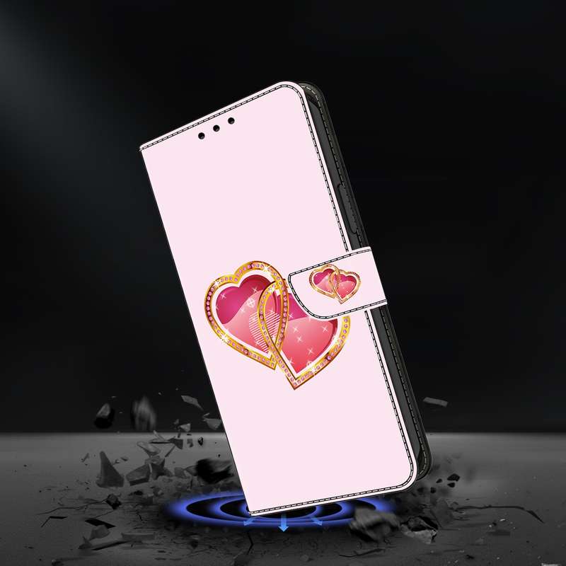 For Samsung Galaxy S23 Ultra 5G Crystal Painted Leather Phone case(Love Peach)