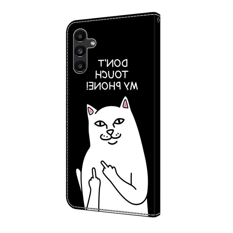 For Samsung Galaxy S24+ 5G Crystal Painted Leather Phone case(Dont Touch My Phone)