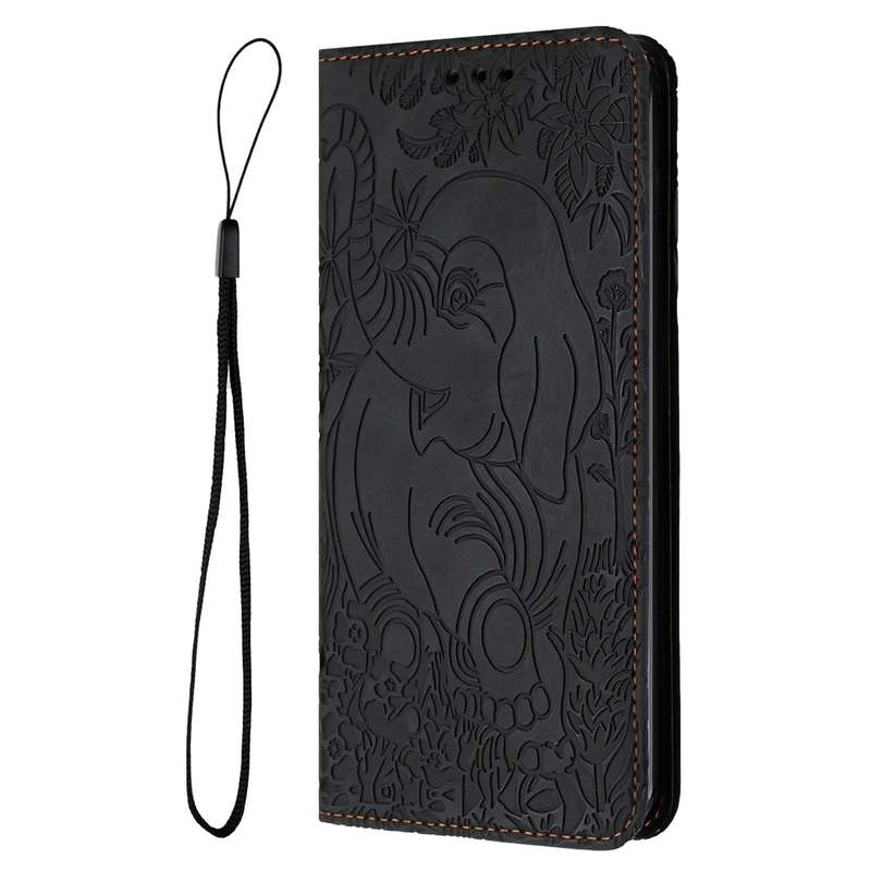 For Samsung Galaxy A54 5G Retro Elephant Embossed Leather Phone Case(Black)