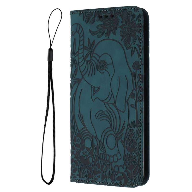 For Samsung Galaxy A05s Retro Elephant Embossed Leather Phone Case(Green)