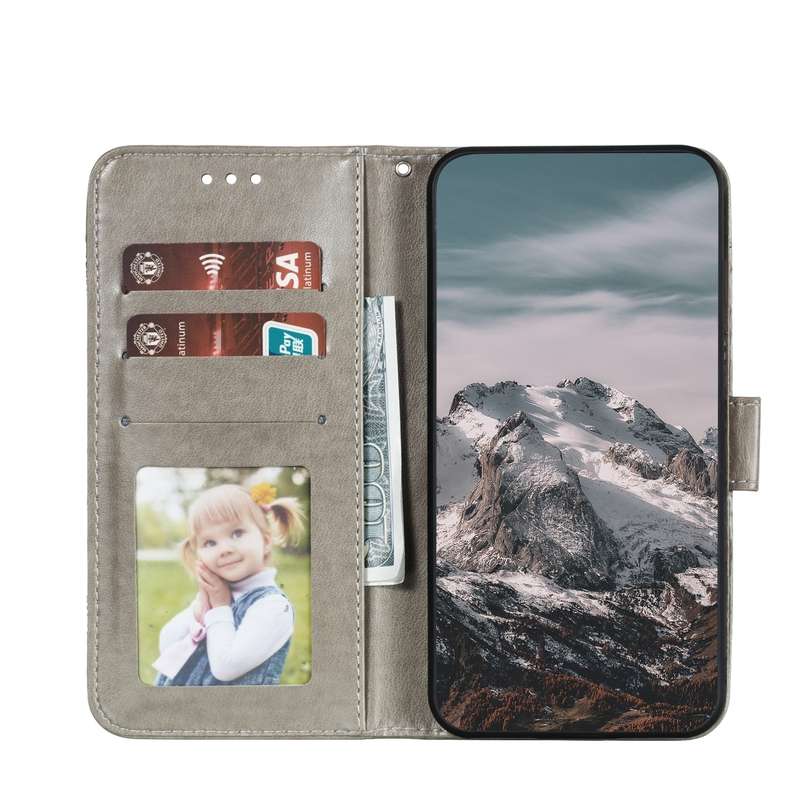 For OPPO A78 4G Sun Mandala Embossing Pattern Phone Leather Case(Grey)