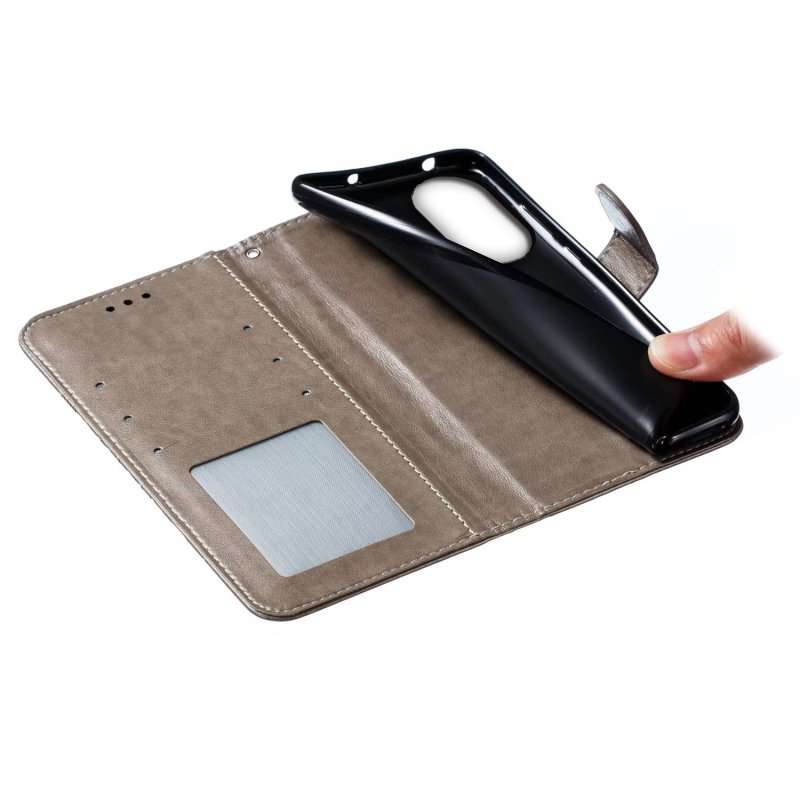 For OPPO A78 4G Sun Mandala Embossing Pattern Phone Leather Case(Grey)