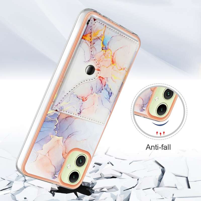 For Samsung Galaxy A05 Marble Pattern IMD Card Slot Phone Case(Galaxy Marble White)