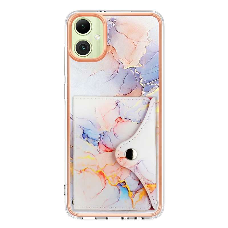 For Samsung Galaxy A05 Marble Pattern IMD Card Slot Phone Case(Galaxy Marble White)
