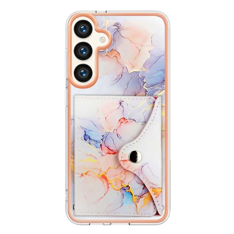 For Samsung Galaxy S24 5G Marble Pattern IMD Card Slot Phone Case(Galaxy Marble White)