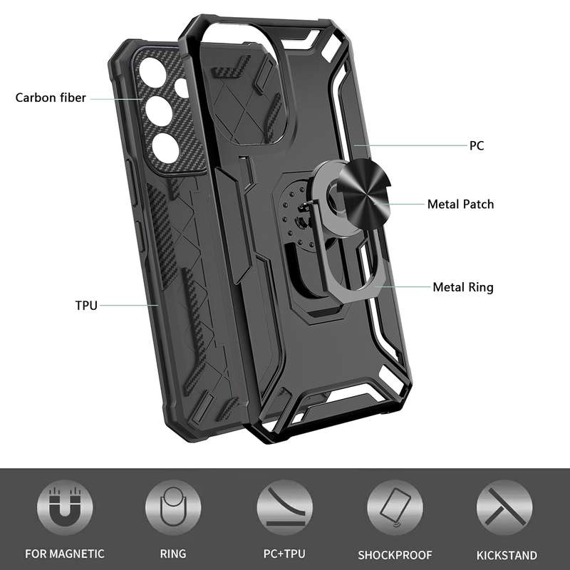 For Samsung Galaxy A55 5G Warship Armor 2 in 1 Shockproof Phone Case(Red)