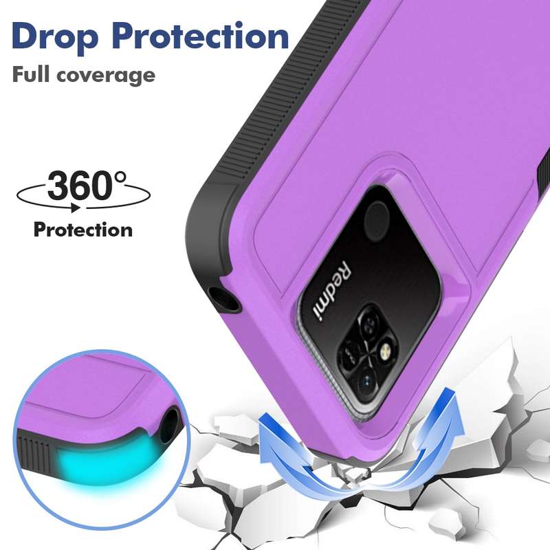 ForXiaomi Redmi 10A / 9C 2 in 1 PC + TPU Phone Case(Purple)