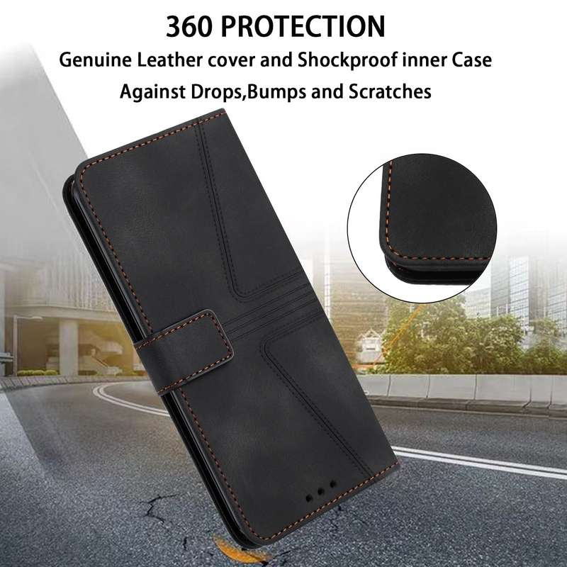 For Samsung Galaxy S21 Ultra 5G Triangle Solid Color Leather Phone Case(Black)