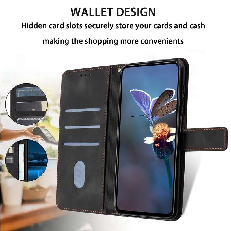 For Samsung Galaxy S21 Ultra 5G Triangle Solid Color Leather Phone Case(Black)