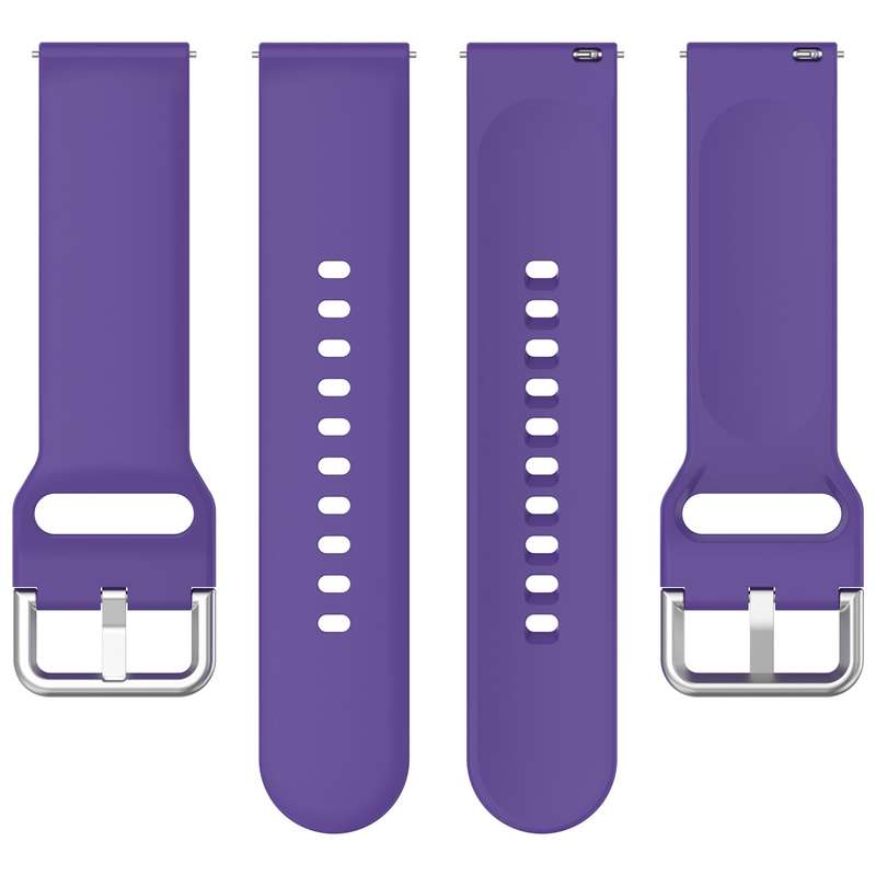 For Xiaomi Watch 2 Solid Color Metal Silver Buckle Silicone Watch Band, Size: S(Purple)