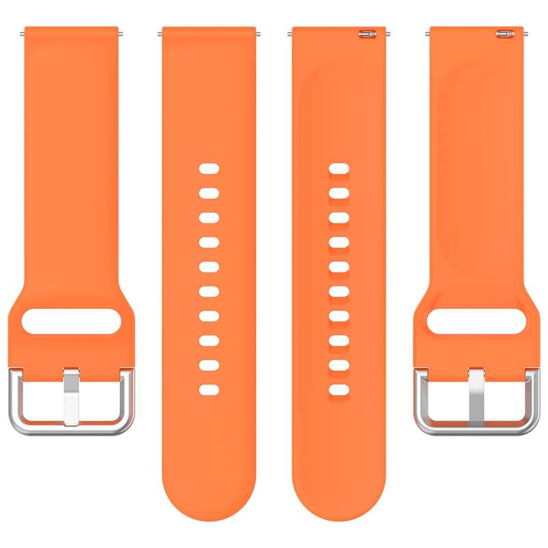 For CMF Watch Pro D395 22mm Solid Color Silver Buckle Silicone Watch Band, Size:S(Orange)