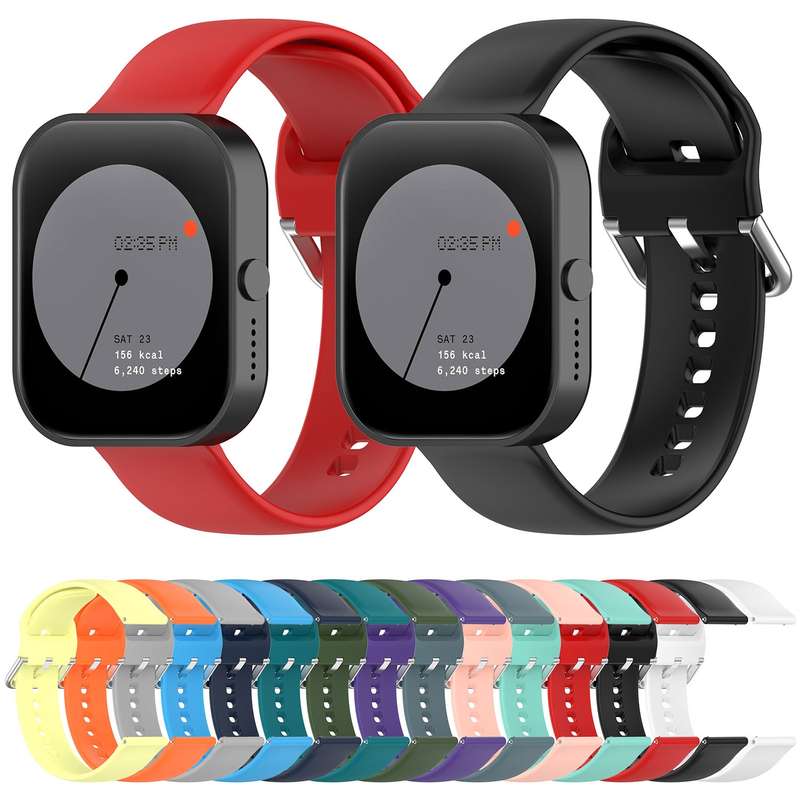 For CMF Watch Pro D395 22mm Solid Color Silver Buckle Silicone Watch Band, Size:S(Orange)