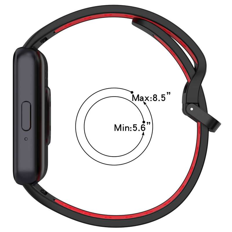 For Samsung Galaxy Fit 3 Two Color Breathable Silicone Watch Band(Black Red)