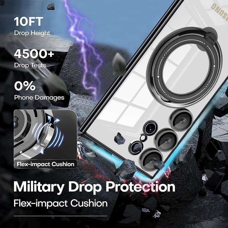 For Samsung Galaxy S20 FE Electroplating MagSafe 360 Degree Rotation Holder Shockproof Phone Ca
