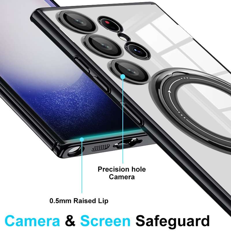 For Samsung Galaxy S20 FE Electroplating MagSafe 360 Degree Rotation Holder Shockproof Phone Ca