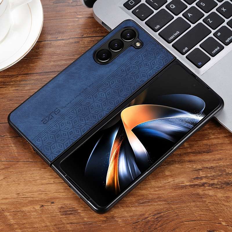 For Samsung Galaxy Z Fold6 AZNS 3D Embossed Skin Feel Phone Case(Blue)