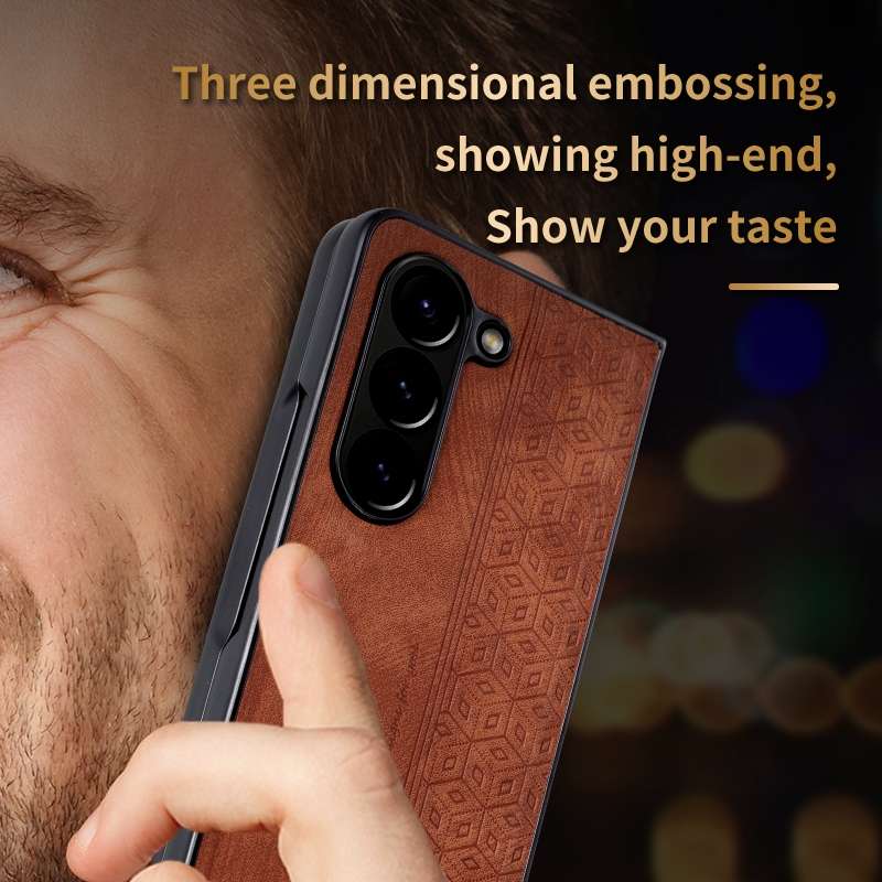 For Samsung Galaxy Z Fold6 AZNS 3D Embossed Skin Feel Phone Case(Blue)
