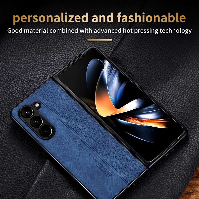 For Samsung Galaxy Z Fold6 AZNS 3D Embossed Skin Feel Phone Case(Blue)