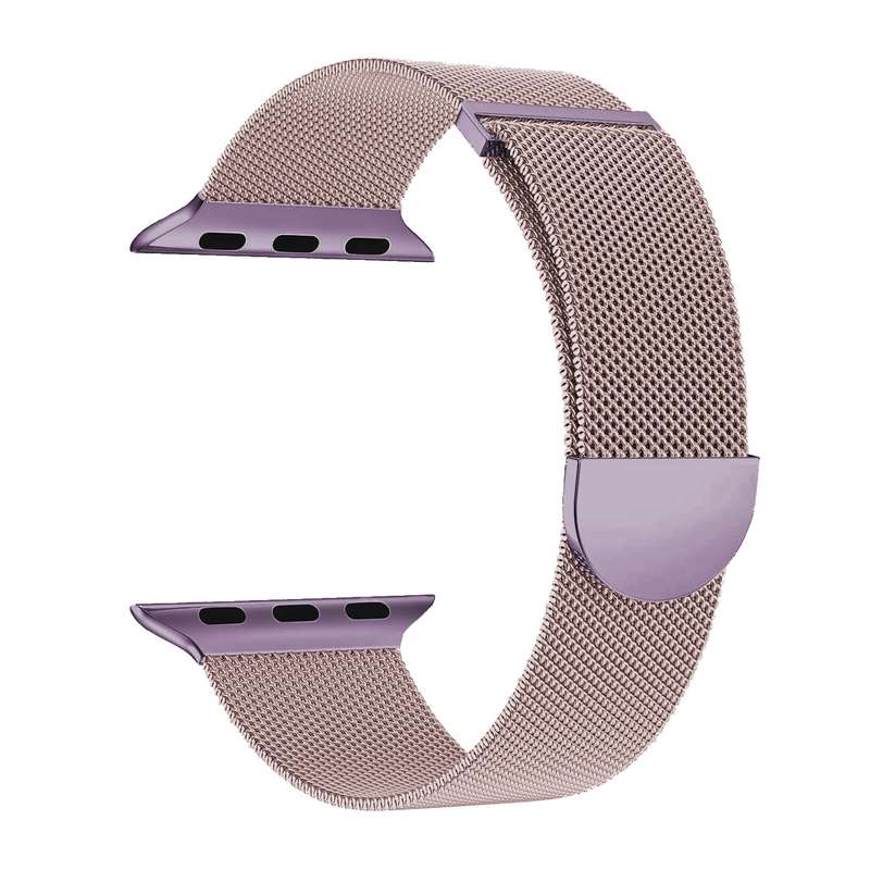 For Apple Watch SE 44mm Two Color Milanese Loop Magnetic Watch Band(Pink Purple)
