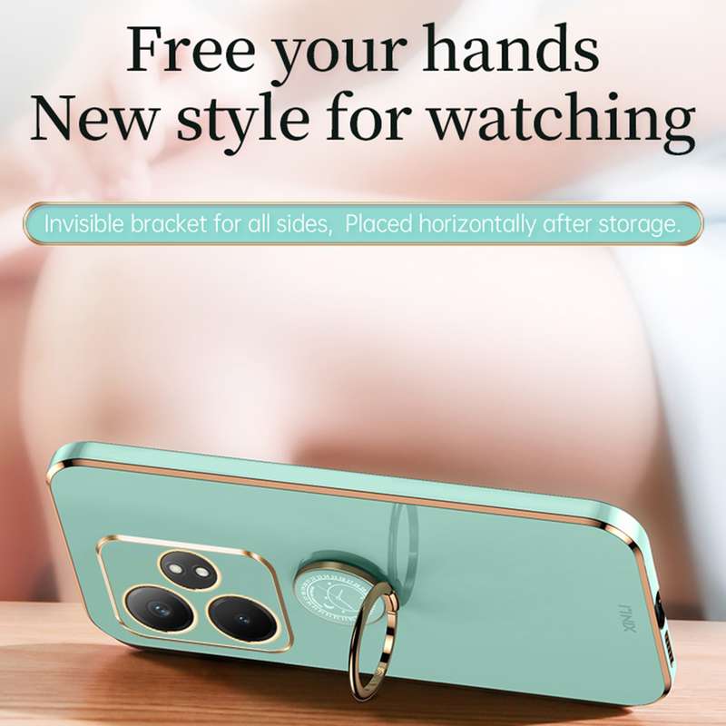 For Realme GT Neo6 XINLI Straight 6D Plating Gold Edge TPU Shockproof Case with Ring Holder(Pin